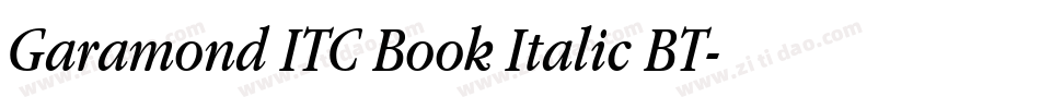 Garamond ITC Book Italic BT字体转换